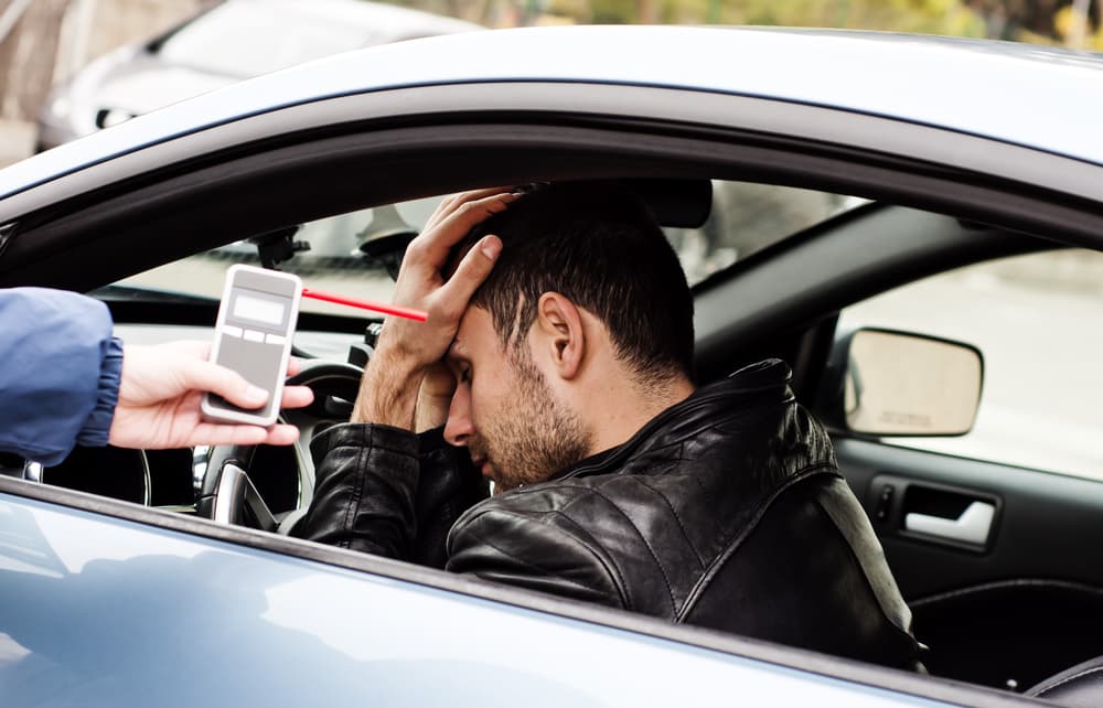 Drink and drive crashed driver due to being subject to test for alcohol content with use of breathalyzer in Boca Raton, LA