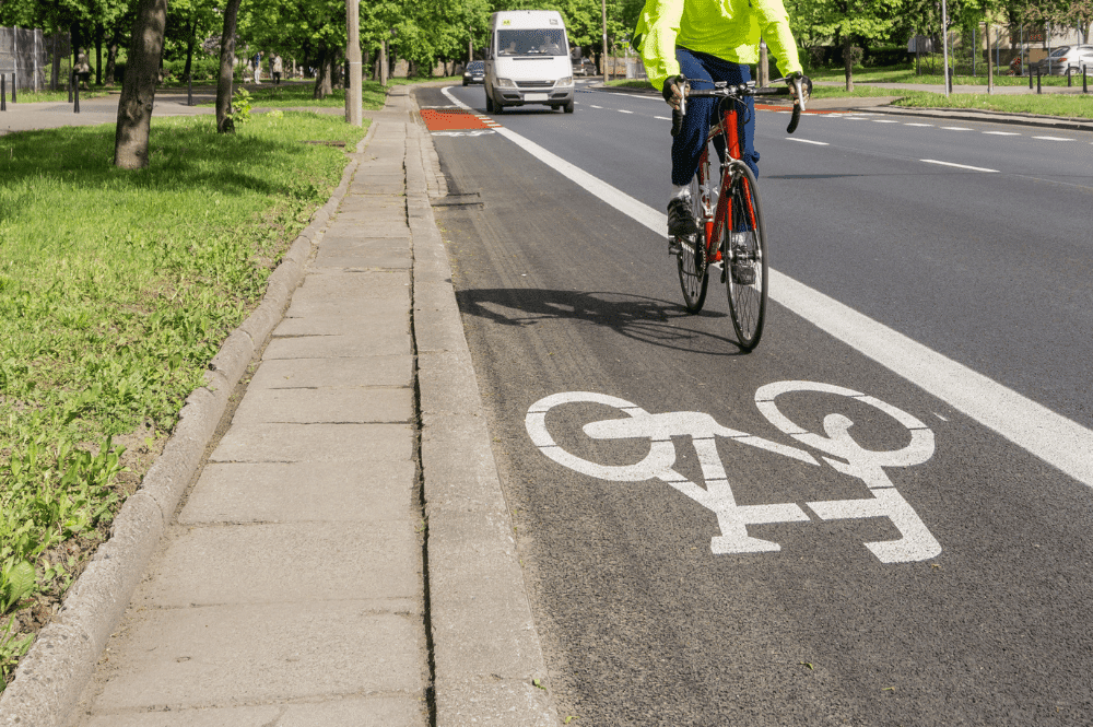 Man riding bike on street in Fort Lauderdale