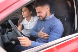 two people in car after accident